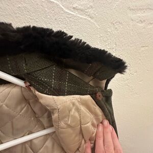 Banana Republic Olive Green and brown Plaid Jacket. 
.